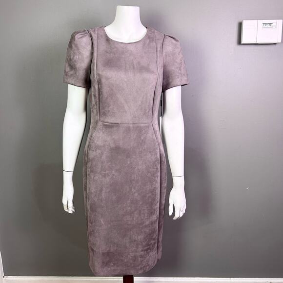 Calvin Klein dress size 10 faux suede NWT mocha brown office work longline suit - Picture 6 of 11